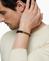 Streamline® ID Bracelet  in Black Rubber with 18K Yellow Gold, 10mm